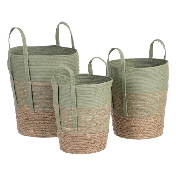 Set med kurve 42 x 42 x 48 cm Mint Naturlig fiber (3 Dele)