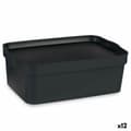 Miniatyrbillede 1 af 3: Opbevaringsboks med låg Kipit TP593-1 Antracit Plastik 6 L 21 x 11 x 32 cm (12 enheder)