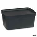 Miniatyrbillede 1 af 3: Opbevaringsboks med låg Kipit TP594-1 Antracit Plastik 7,5 L 21 x 14,2 x 32 cm (12 enheder)