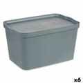 Miniatyrbillede 1 af 3: Opbevaringsboks med låg Kipit TP596-2 Grå Plastik 24 L 29,3 x 24,5 x 45 cm (6 enheder)