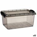 Miniatyrbillede 1 af 3: Opbevaringsboks med låg Kipit TP545-2 Antracit Plastik (12 enheder)