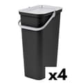 Miniatyrbillede 1 af 2: Affaldsspand til genbrug Tontarelli Moda Hvid Sort 38 L (4 enheder)