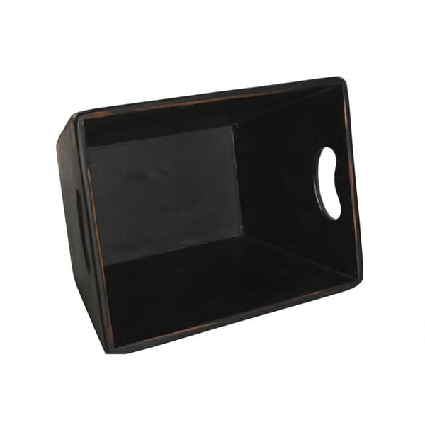 Opbevaringsbokse Home ESPRIT Sort Gran 34 x 26 x 18 cm 4 Dele
