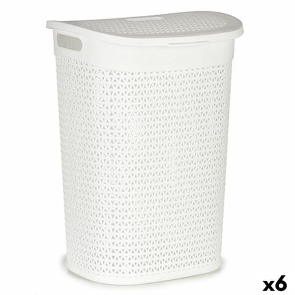 Pyykkikori Kipit 4790-3 Valkoinen Muovinen 60 L 43,5 x 57,5 x 34 cm (6 osaa)