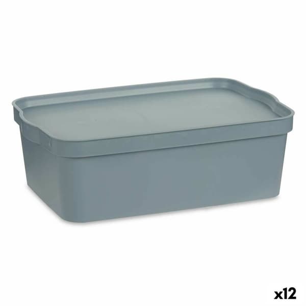 Säilytyslaatikko kannella Kipit TP595-2 Harmaa Muovinen 14 L 29,5 x 14,3 x 45 cm (12 osaa)