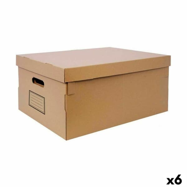 Säilytyslaatikko kannella Confortime Kartonki 45 x 35 x 20 cm (6 osaa)
