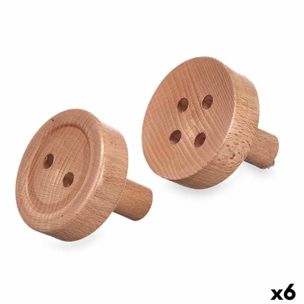 Hangers Ruskea Puu Painikkeen Setti 2 Kappaletta (6 osaa)