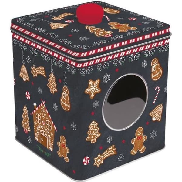 Kexlåda - EASYLIFE - PEPPARKAKOR - Metall - 13x13x14,5 cm - Blandat