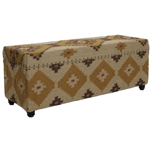 Kiste Home ESPRIT Beige Sennep Bomull 120 x 40 x 45 cm
