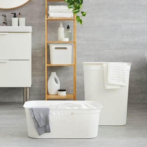 Tvättkorg Rotho Brisen Vit 50 L Plast