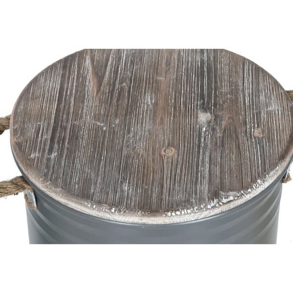 Koristeellinen kanisteri Home ESPRIT Keltainen Vihreä Harmaa Tummanruskea Metalli Paolownia wood Vintage 38 x 38 x 48 cm (3 osaa