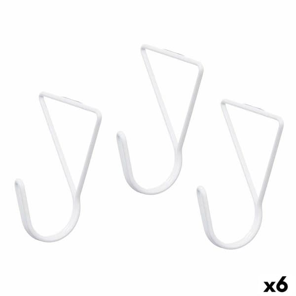 Klädhängare Vit Metall Triangulär Set 3 Delar (6 antal)