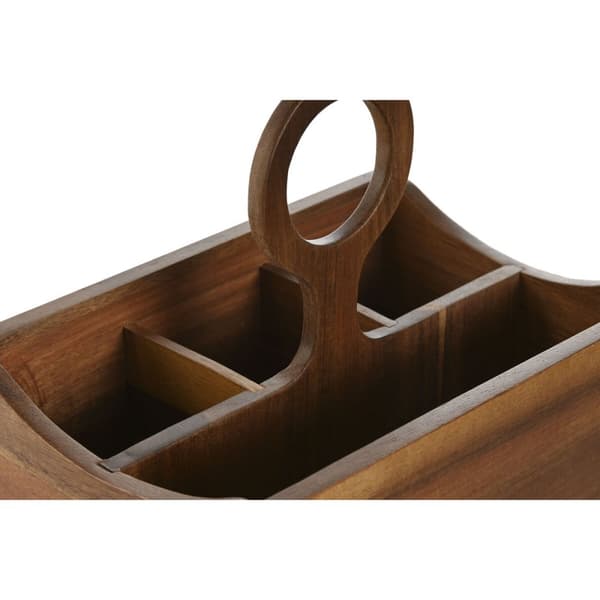 Bestikskurv Home ESPRIT Natur Akacie 21 x 14,5 x 22 cm