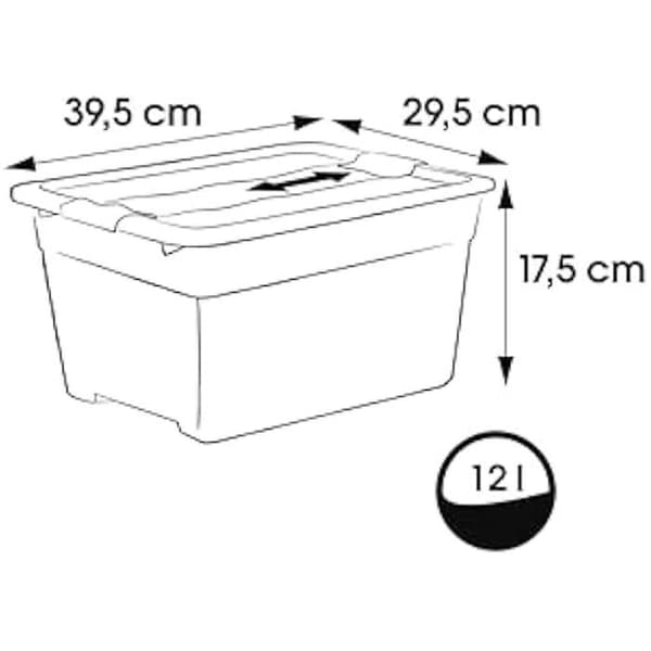 Förvaringslåda - keeper - Cornelia - 12 L - Transparent - Kristallgrå