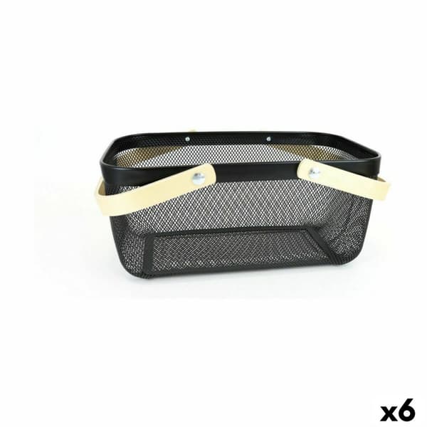 Multifunktionell korg Confortime Trä Metall 40 x 28 x 18 cm (6 antal)