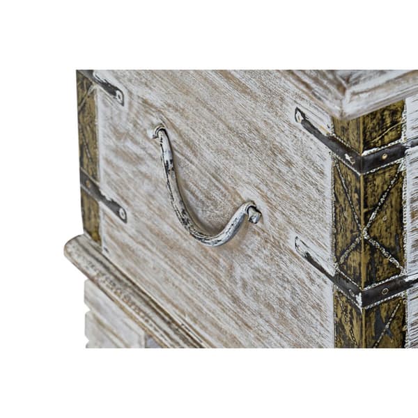 Kiste DKD Home Decor Metall Treverk av mangotre 80 x 40 x 45 cm