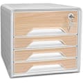 Miniatyrbild 1 av 2: Arkivlåda - CEP - Smoove Secure - 4 lådor - Bokfinish - Säkras med nyckel