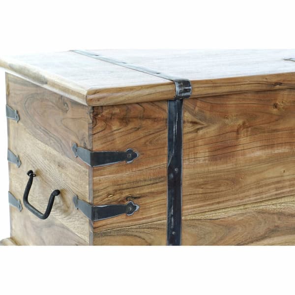Kiste DKD Home Decor Natur Kolonistil Akacie 90 x 40 x 40 cm
