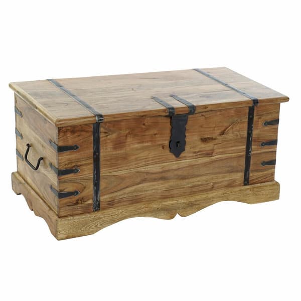 Kiste DKD Home Decor Natur Kolonistil Akacie 90 x 40 x 40 cm