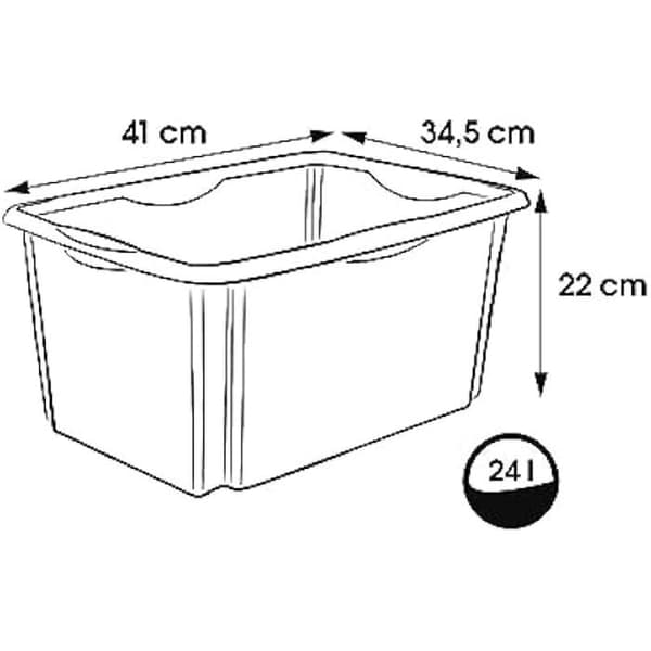 Förvaringslåda - KEEEPER - Emil - 41 x 34,5 x 22 cm - 24 l - Blå Nordic