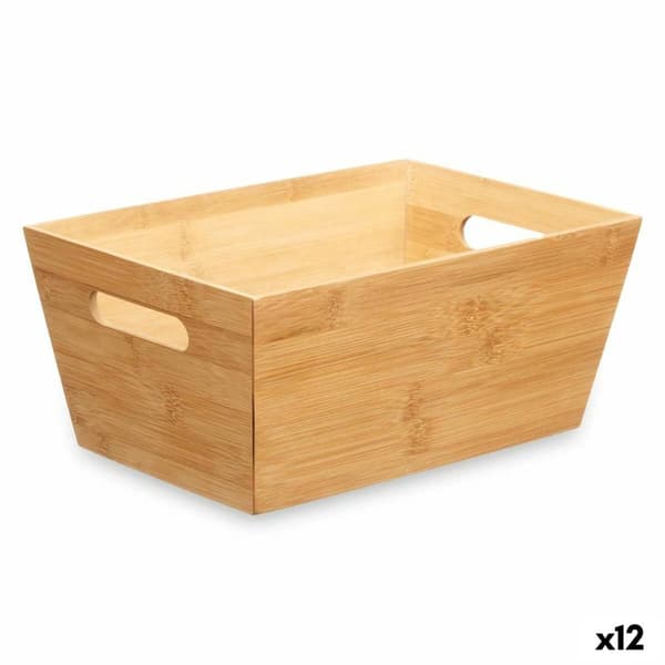 Multibrug kurv Kinvara B7656-2515 Natur Bambus 15 x 29 x 8,5 cm Med håndtag (12 enheder)
