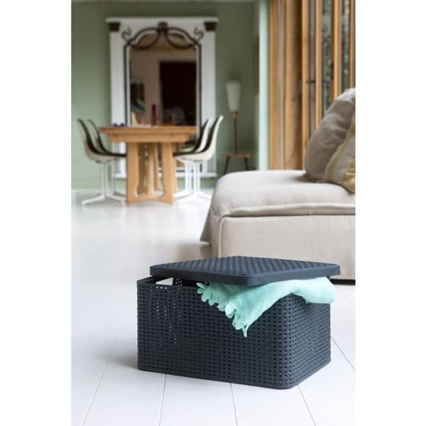 Curver Style förvaringslådor med lock 3 st S + M + L Antracit