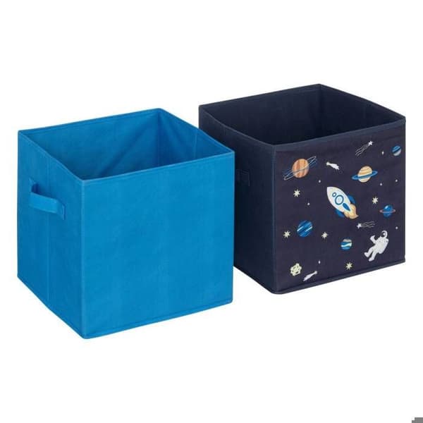 2 stycken barnförvaringskorgar "Espace" 29x29cm blå - Atmosphera inredningsdesigner - Blå