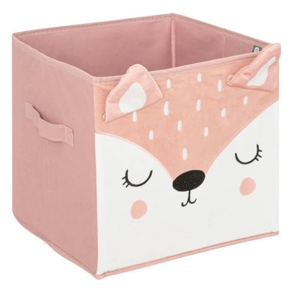 Förvaringslåda barn - Atmosphera - Rådjur - 29x29 cm - Kartong - Rosa