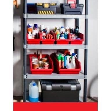 PROFI Röd plastkorg - Förvaringslåda med öppen front, 20,9x11,5x7,5 cm, EF502741