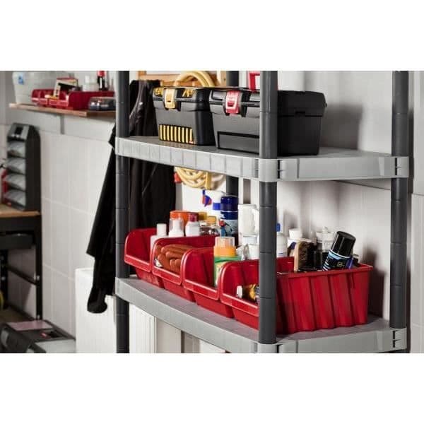 PROFI Röd plastkorg - Förvaringslåda med öppen front, 34x20x15 cm, EF502745