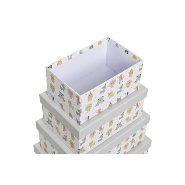 Stapelbara förvaringslådor - Märke - Modell - Husdjursgrå - Kartong - 43,5 x 33,5 x 15,5 cm