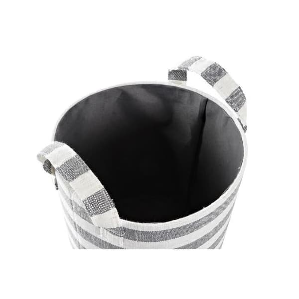 set med grårandiga bomullskorgar (3 stycken) (35 x 35 x 40 cm)