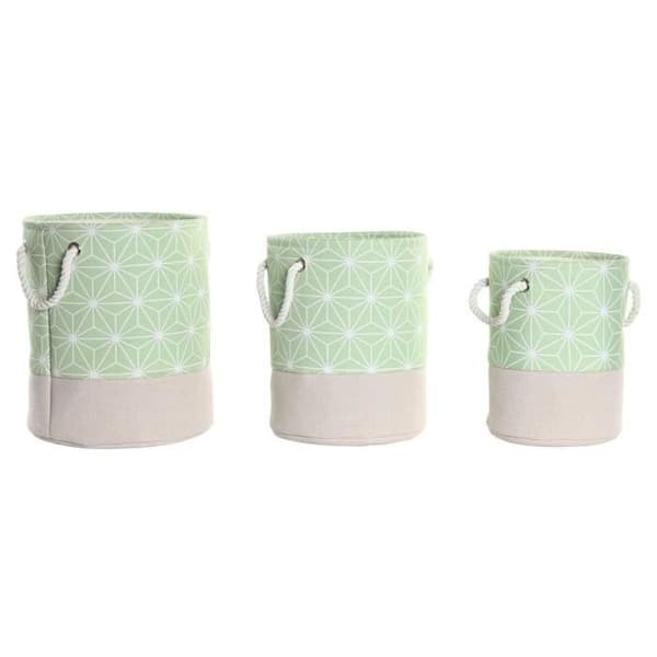 set med geometriska eva polyesterkorgar (30 x 30 x 35 cm) - Färg: GRÖN