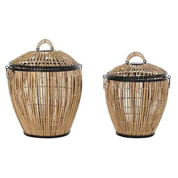 Korg - Natur - Set om 2 - Metall - Rotting - 48 x 48 x 55 cm