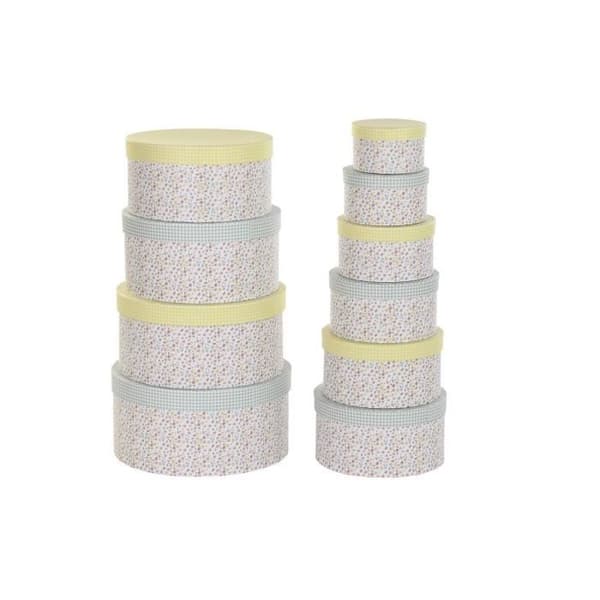 Set med stapelbara förvaringslådor - Flerfärgad - Kartong - 37,5 x 37,5 x 18 cm
