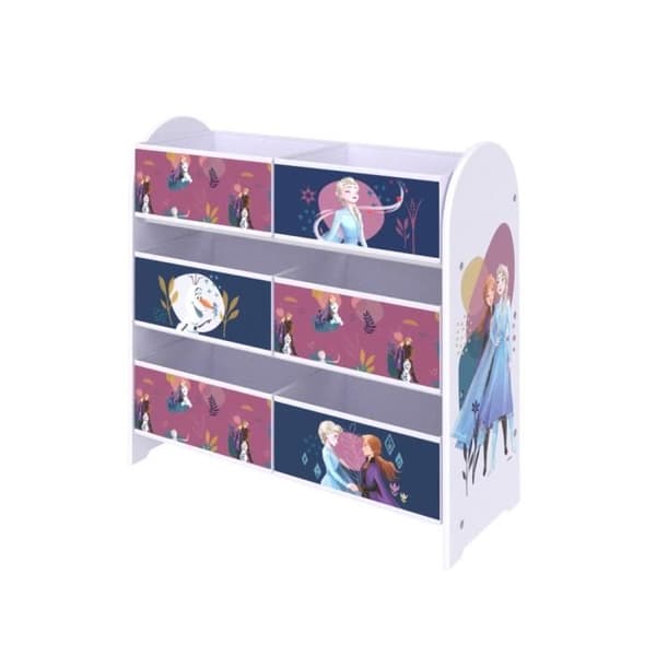 Leksakshylla - Disney Home - Fryst - 6 förvaringsfack i tyg - Lila - Tjej