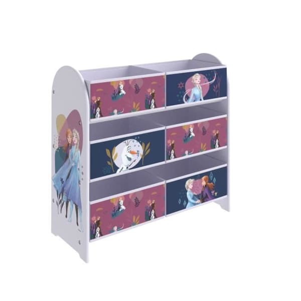 Leksakshylla - Disney Home - Fryst - 6 förvaringsfack i tyg - Lila - Tjej