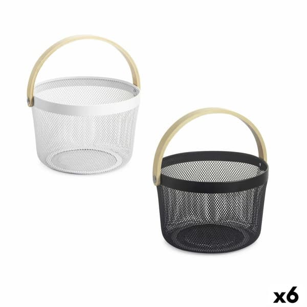 Multibrug kurv Confortime Træ Metal 25,5 x 17,5 cm (6 enheder)