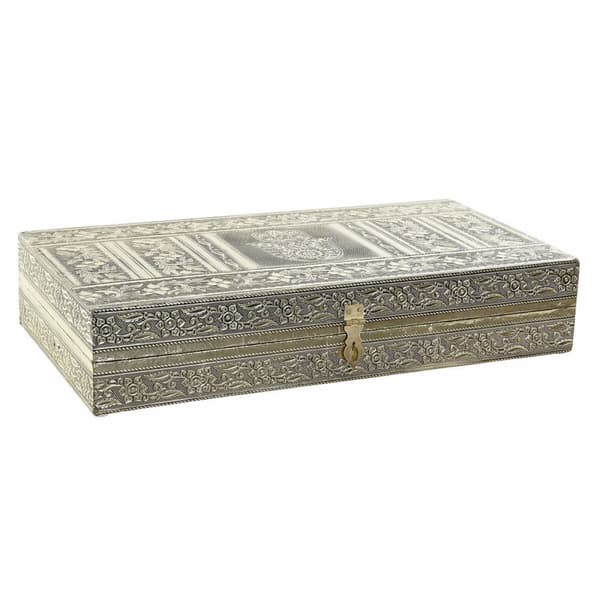 Smyckeskrin DKD Home Decor Trä Aluminium Arab Blomster (1 pcs) (38 x 20 x 7.5 cm)