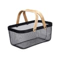 Pikkukuva 2 / 5: Monikäyttöinen kori Kinvara 1031 Musta Puu Metalli 42,5 x 18 x 26,5 cm (6 osaa)