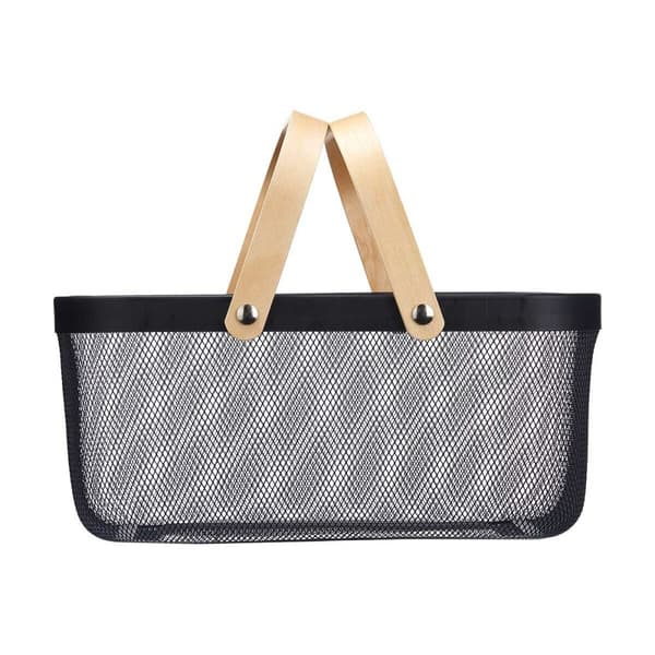 Monikäyttöinen kori Kinvara 1031 Musta Puu Metalli 42,5 x 18 x 26,5 cm (6 osaa)