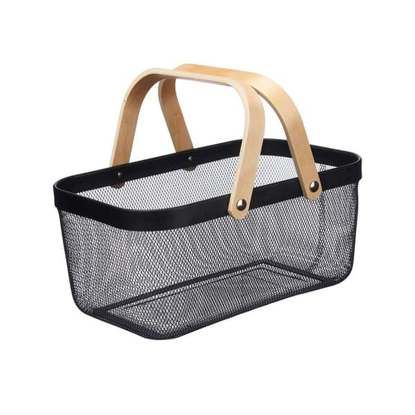 Monikäyttöinen kori Kinvara 1031 Musta Puu Metalli 42,5 x 18 x 26,5 cm (6 osaa)