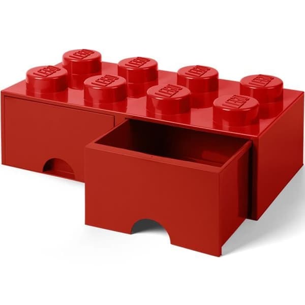 Förvaringslåda - LEGO - 40061730 - Plast - Röd - 8 klossar - 2 lådor