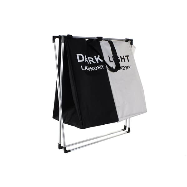 Vasketøjskurv DKD Home Decor Foldbar Dobbelt Metal Polyester (63 x 37 x 61 cm)