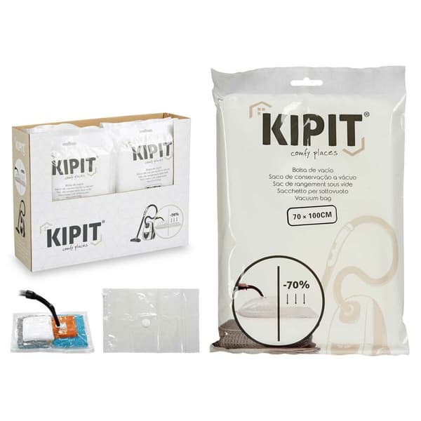 Pölyimurin pussit Kipit 54205 Läpinäkyvä Muovinen 20 x 30 x 3 cm 70 x 100 cm (12 osaa)