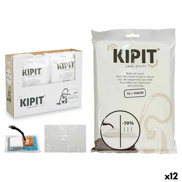 Pölyimurin pussit Kipit 54205 Läpinäkyvä Muovinen 20 x 30 x 3 cm 70 x 100 cm (12 osaa)