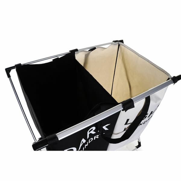 Pyykkikori DKD Home Decor Taitettava Double Metalli Polyesteri (63 x 37 x 61 cm)