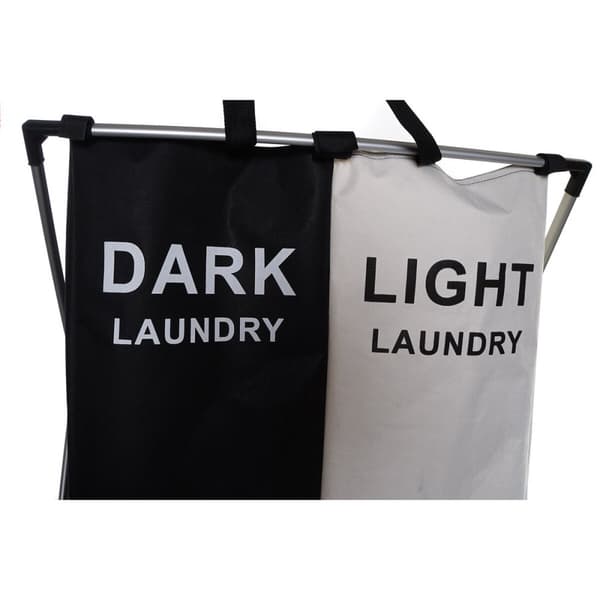Skittentøyskurv DKD Home Decor Sammenleggbar Dobbel Metall Polyester (63 x 37 x 61 cm)