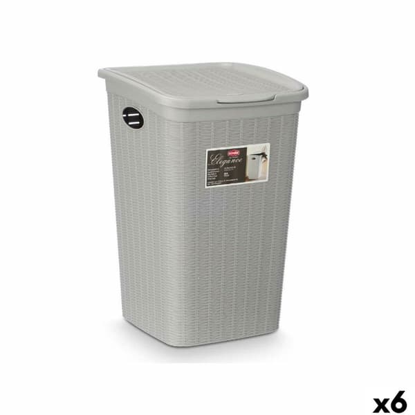 Hinkbehållare Stefanplast 30081 Ljusgrå Plast 50 L 36 x 54,5 x 38 cm (6 antal)