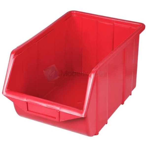 1 x Eco Medium Red Storage Bin Plast Bins 155x240x125